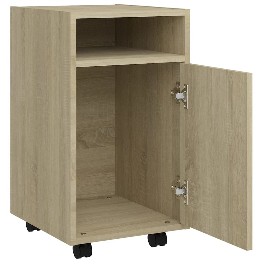 Bijzetkast Met Wielen 33X38X60Cm Spaanplaat Kleurig Sonoma eiken