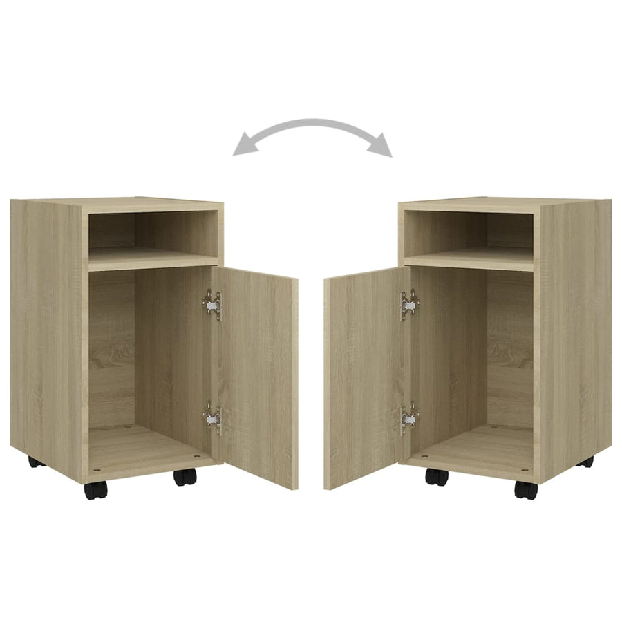 Bijzetkast Met Wielen 33X38X60Cm Spaanplaat Kleurig Sonoma eiken