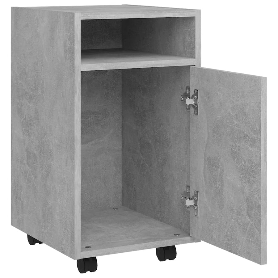 Bijzetkast Met Wielen 33X38X60 Cm Spaanplaat Betongrijs
