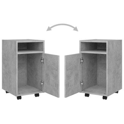 Bijzetkast Met Wielen 33X38X60 Cm Spaanplaat Betongrijs