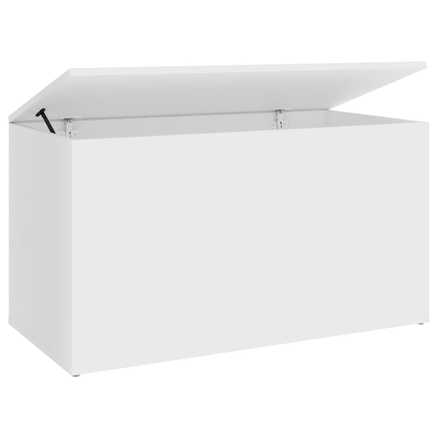Opbergkist 84x42x46 cm bewerkt hout wit Wit