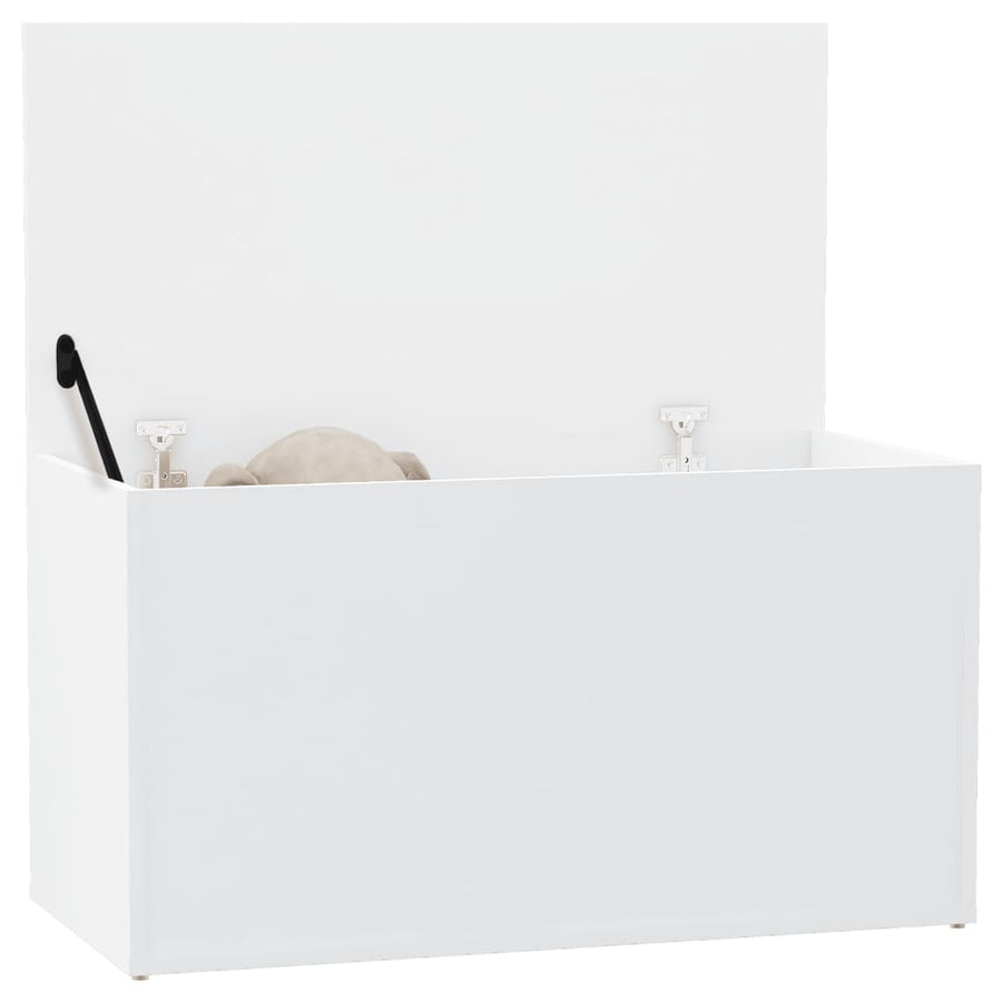Opbergkist 84x42x46 cm bewerkt hout wit Wit
