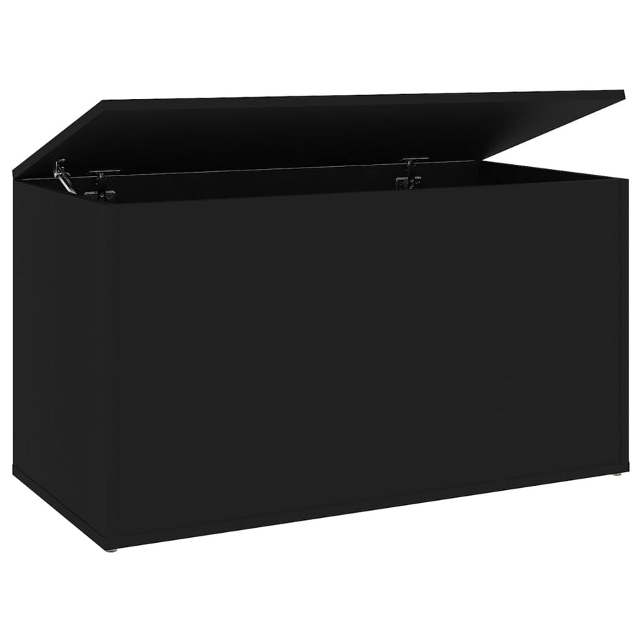 Opbergkist 84X42X46 Cm Bewerkt Hout Zwart