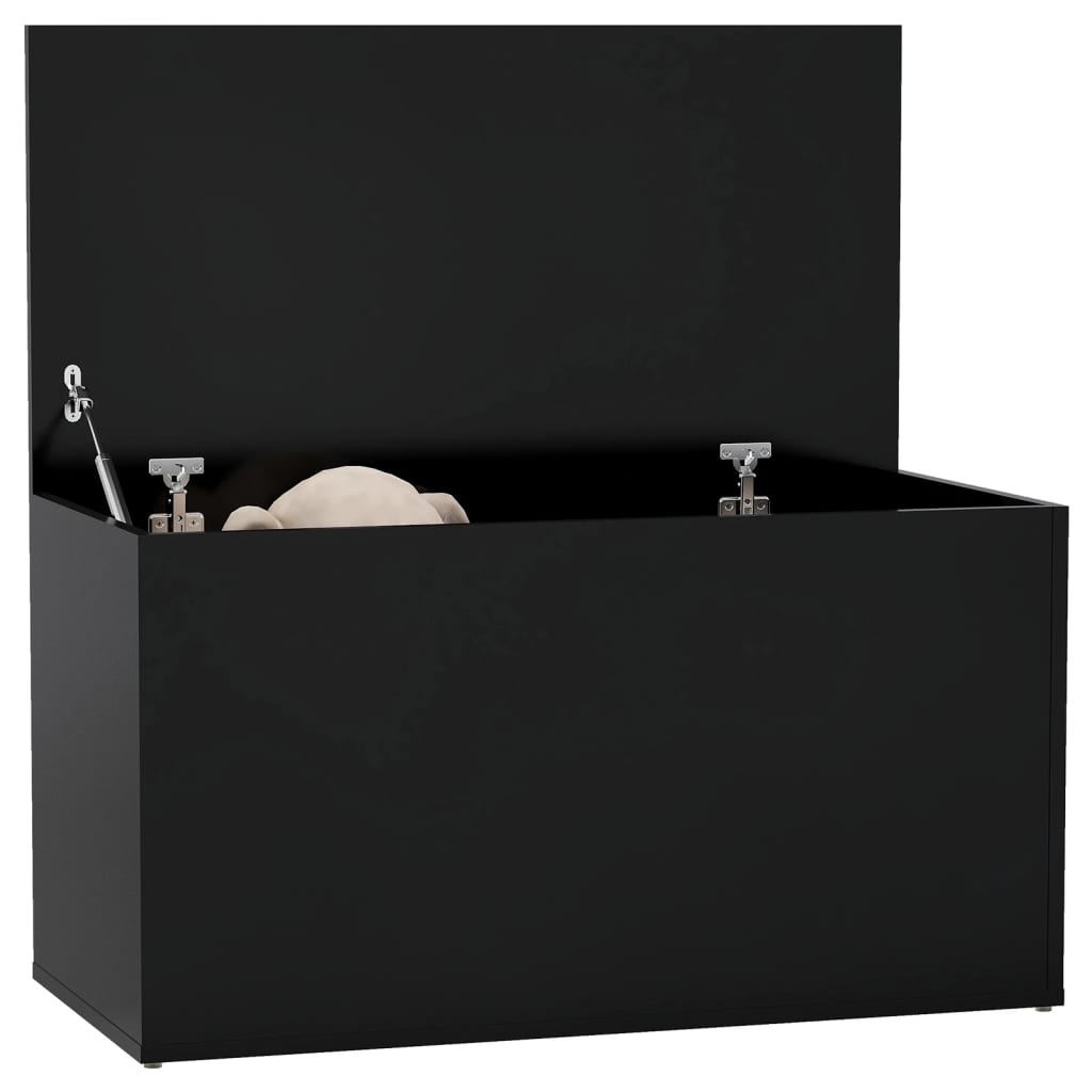 Opbergkist 84X42X46 Cm Bewerkt Hout Zwart
