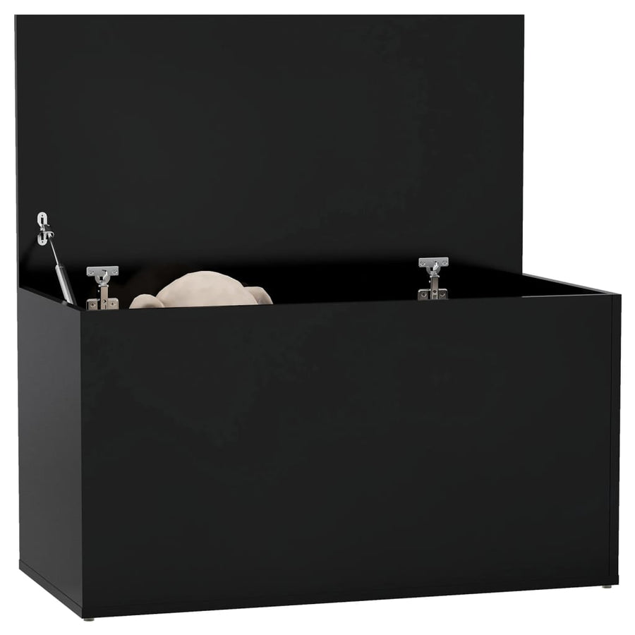 Opbergkist 84X42X46 Cm Bewerkt Hout Zwart