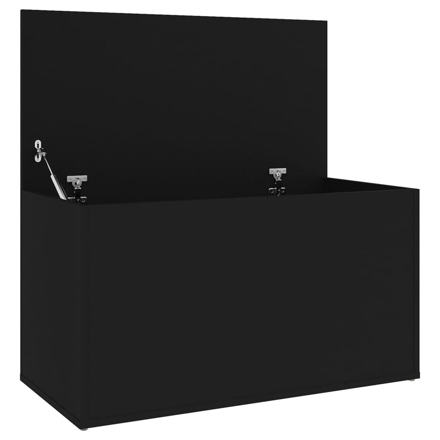 Opbergkist 84X42X46 Cm Bewerkt Hout Zwart