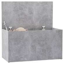 Opbergkist 84X42X46 Cm Bewerkt Hout Betongrijs
