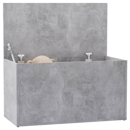 Opbergkist 84X42X46 Cm Bewerkt Hout Betongrijs