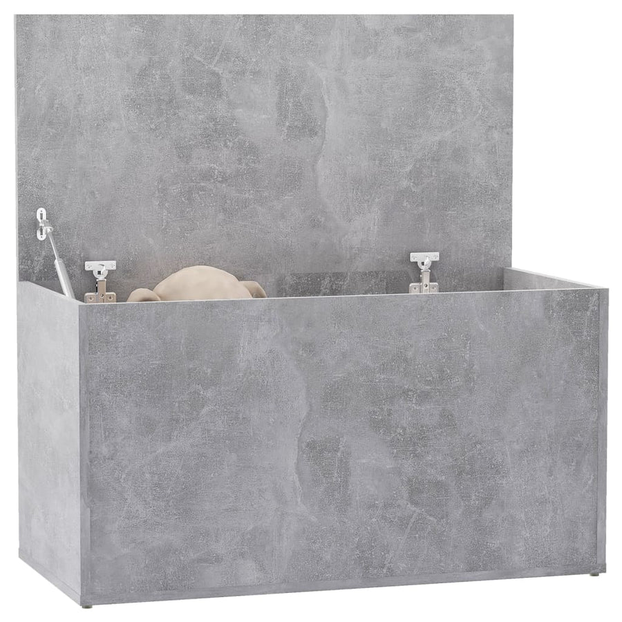 Opbergkist 84X42X46 Cm Bewerkt Hout Betongrijs