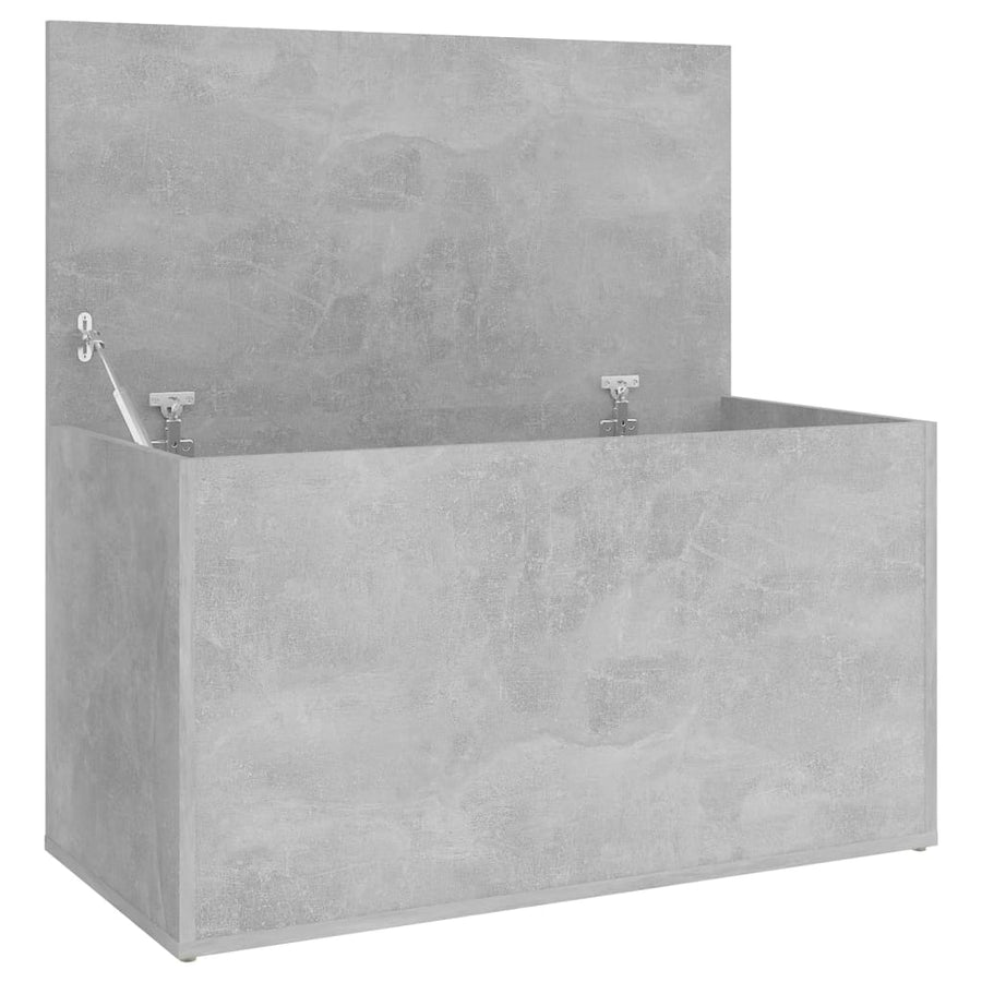 Opbergkist 84X42X46 Cm Bewerkt Hout Betongrijs