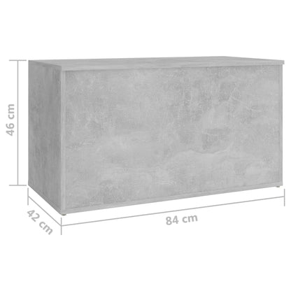 Opbergkist 84X42X46 Cm Bewerkt Hout Betongrijs