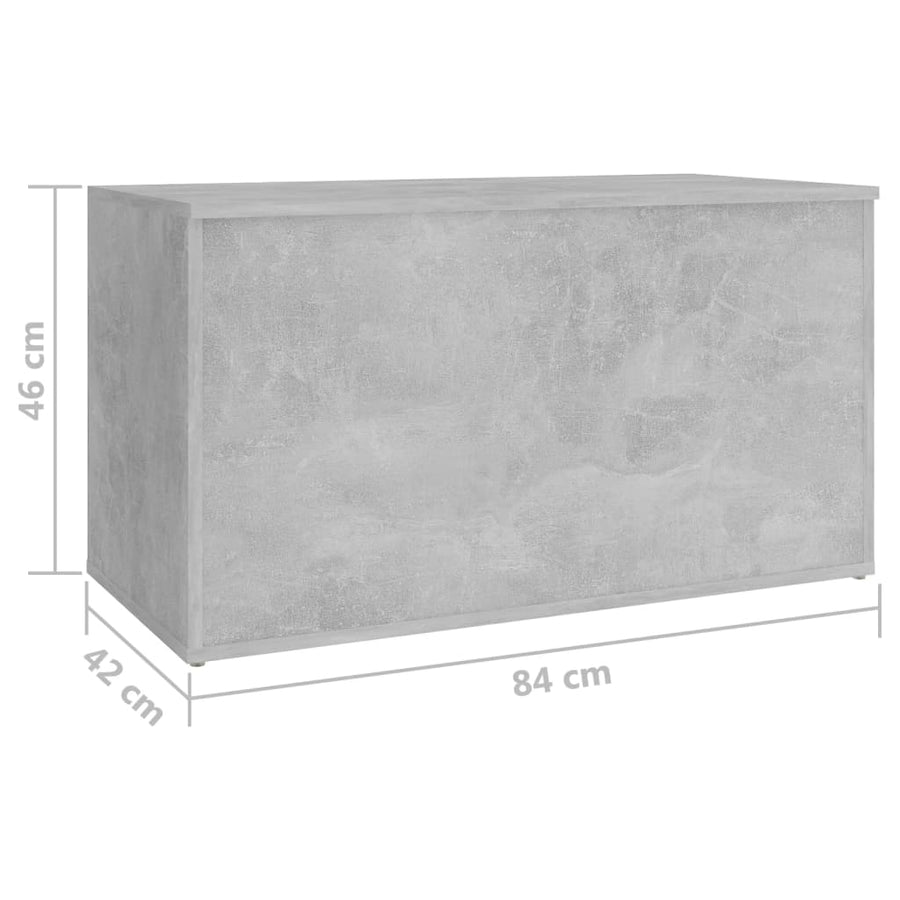 Opbergkist 84X42X46 Cm Bewerkt Hout Betongrijs