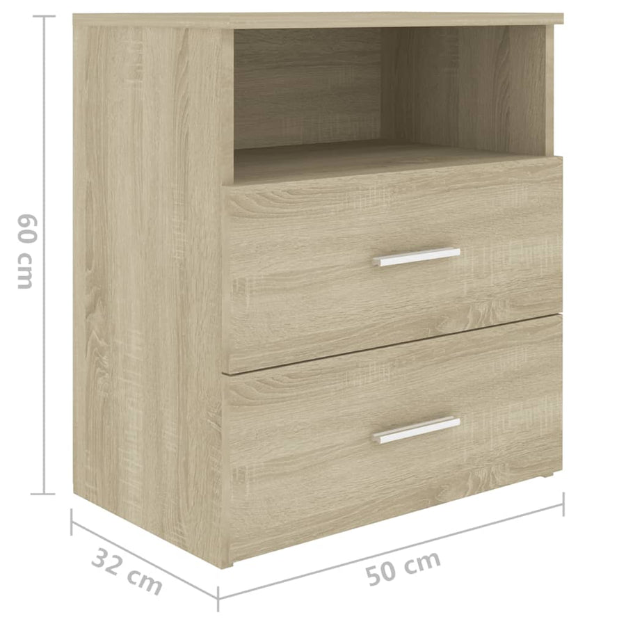 Nachtkastjes 50X3X60 Cm Kleurig 2 Sonoma eiken