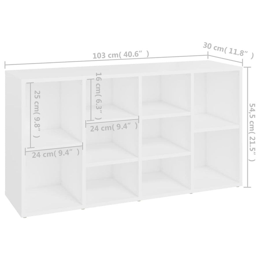 Schoenenbank 03X30X54,5 Cm Bewerkt Hout Wit