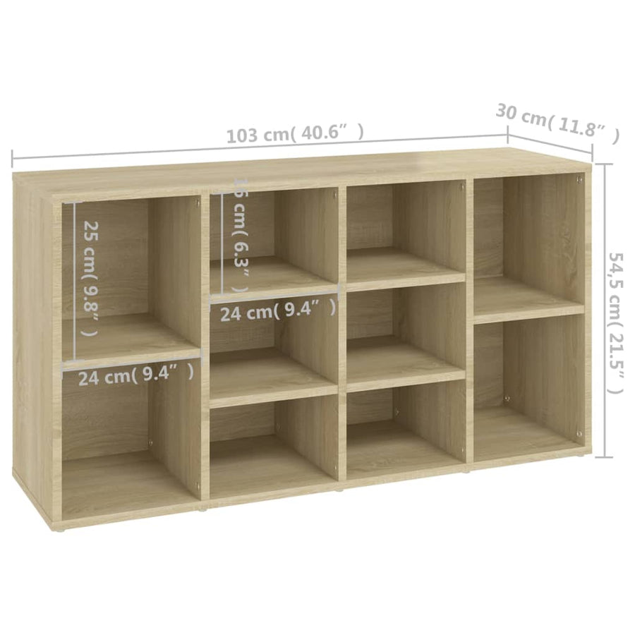 Schoenenbank 03X30X54,5 Cm Spaanplaat Kleurig Sonoma eiken
