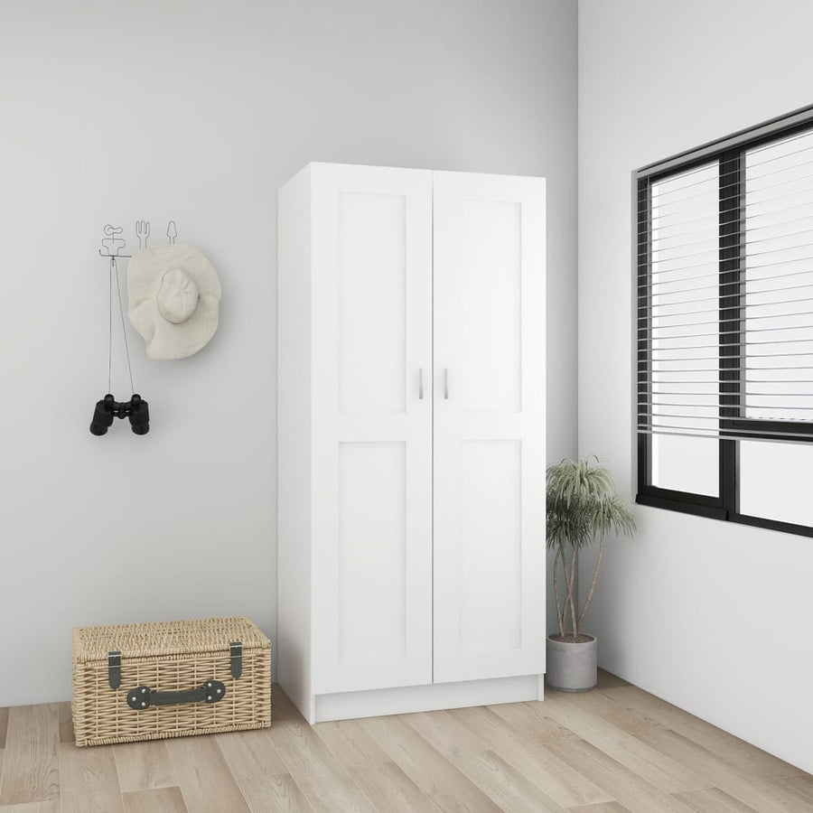 Kledingkast 82,5x51,5x180 cm bewerkt hout wit