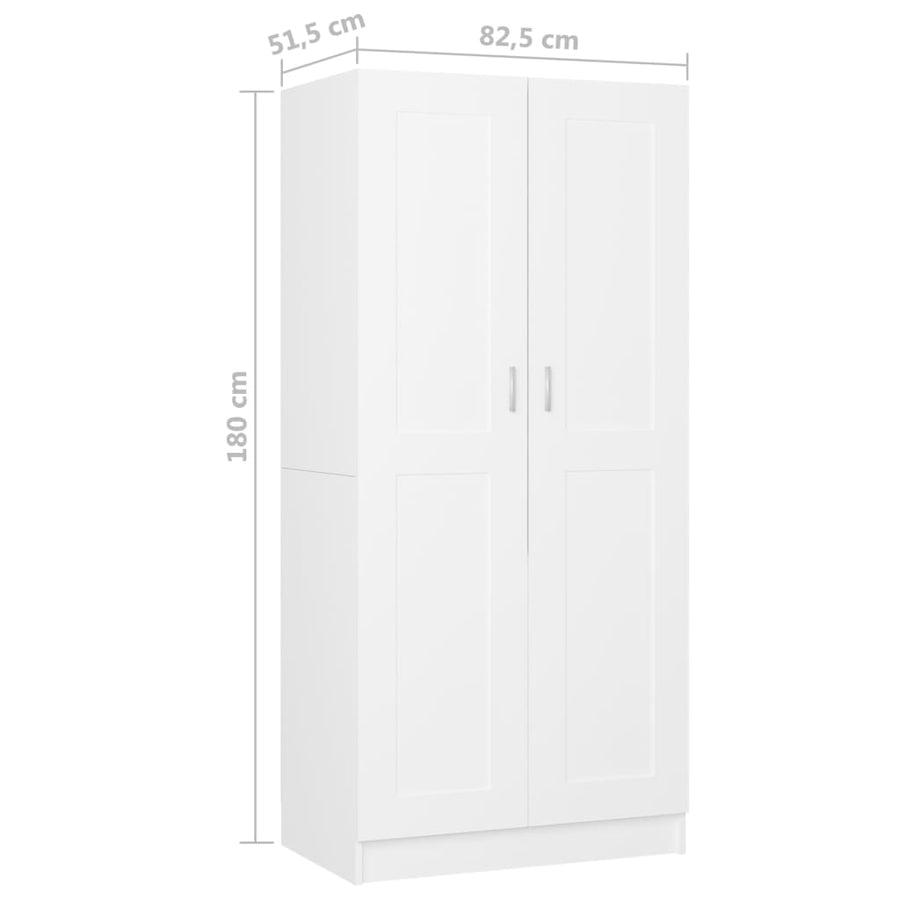 Kledingkast 82,5x51,5x180 cm bewerkt hout wit
