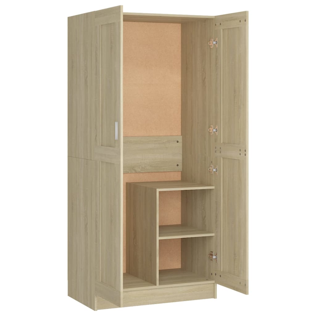 Kledingkast 82,5x51,5x180 cm bewerkt hout sonoma eikenkleurig
