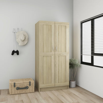 Kledingkast 82,5x51,5x180 cm bewerkt hout sonoma eikenkleurig