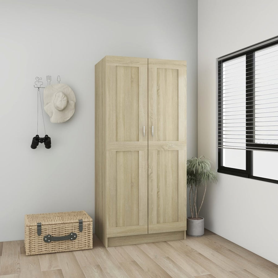 Kledingkast 82,5x51,5x180 cm bewerkt hout sonoma eikenkleurig