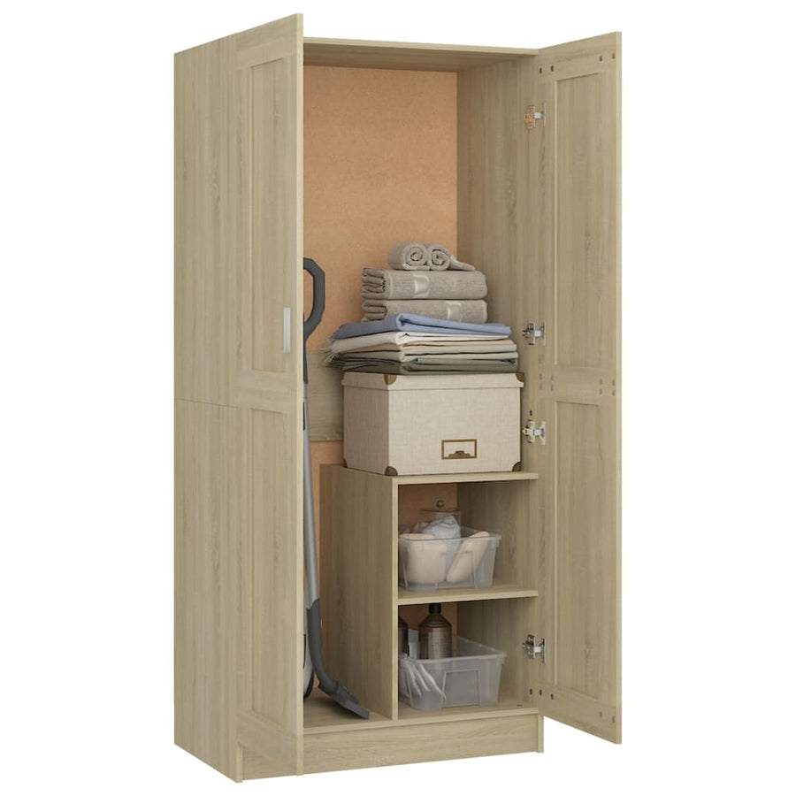 Kledingkast 82,5x51,5x180 cm bewerkt hout sonoma eikenkleurig