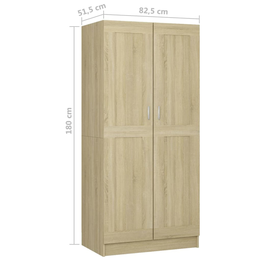 Kledingkast 82,5x51,5x180 cm bewerkt hout sonoma eikenkleurig