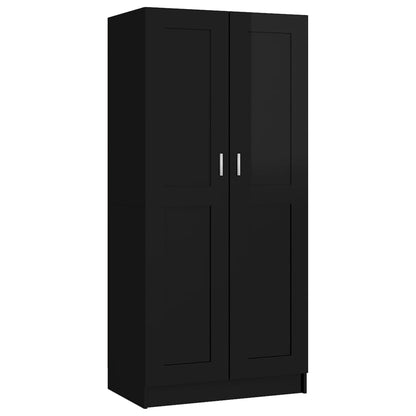 Kledingkast 82,5x51,5x180 cm spaanplaat hoogglans zwart