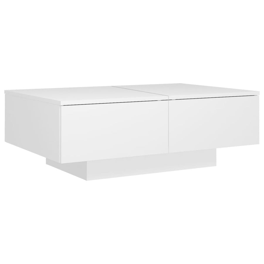 Salontafel 90X60X31 Cm Bewerkt Hout Wit