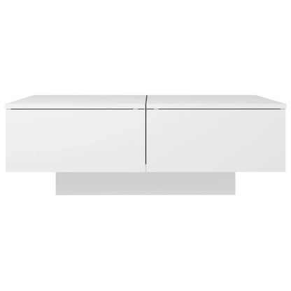 Salontafel 90X60X3 Cm Bewerkt Hout Wit