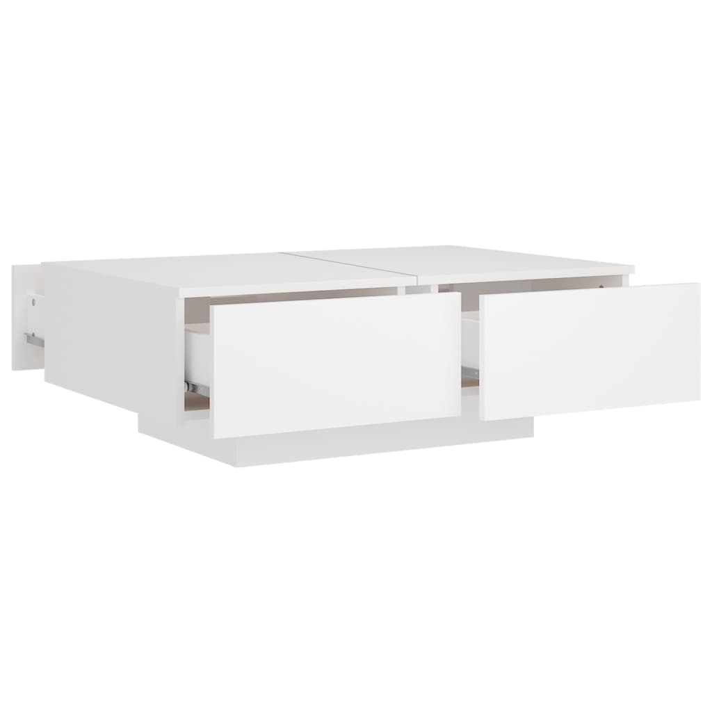 Salontafel 90X60X3 Cm Bewerkt Hout Wit