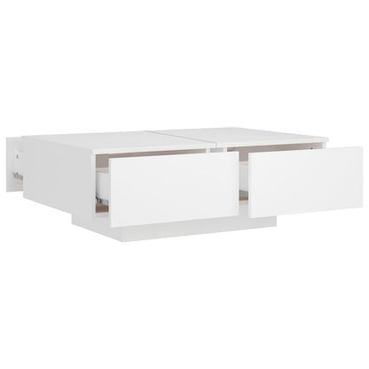Salontafel 90X60X3 Cm Bewerkt Hout Wit