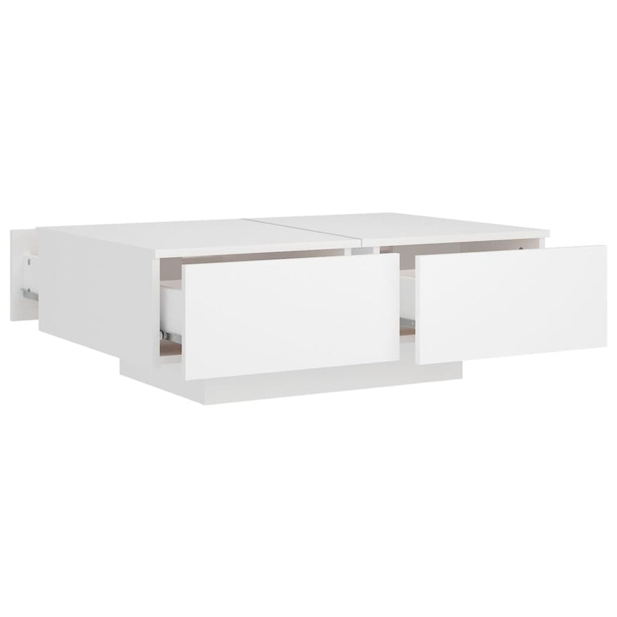 Salontafel 90X60X31 Cm Bewerkt Hout Wit