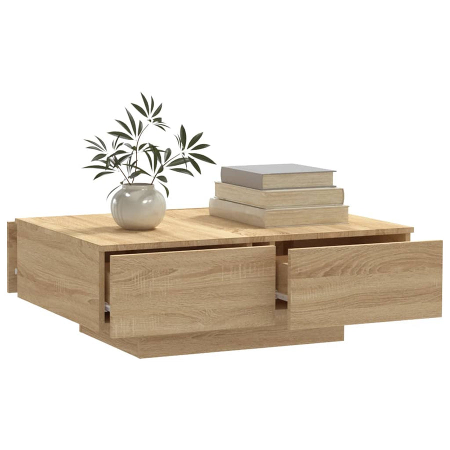 Salontafel 90x60x31 cm spaanplaat sonoma eikenkleurig Sonoma eiken