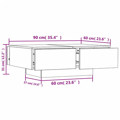 Salontafel 90x60x31 cm spaanplaat sonoma eikenkleurig Sonoma eiken