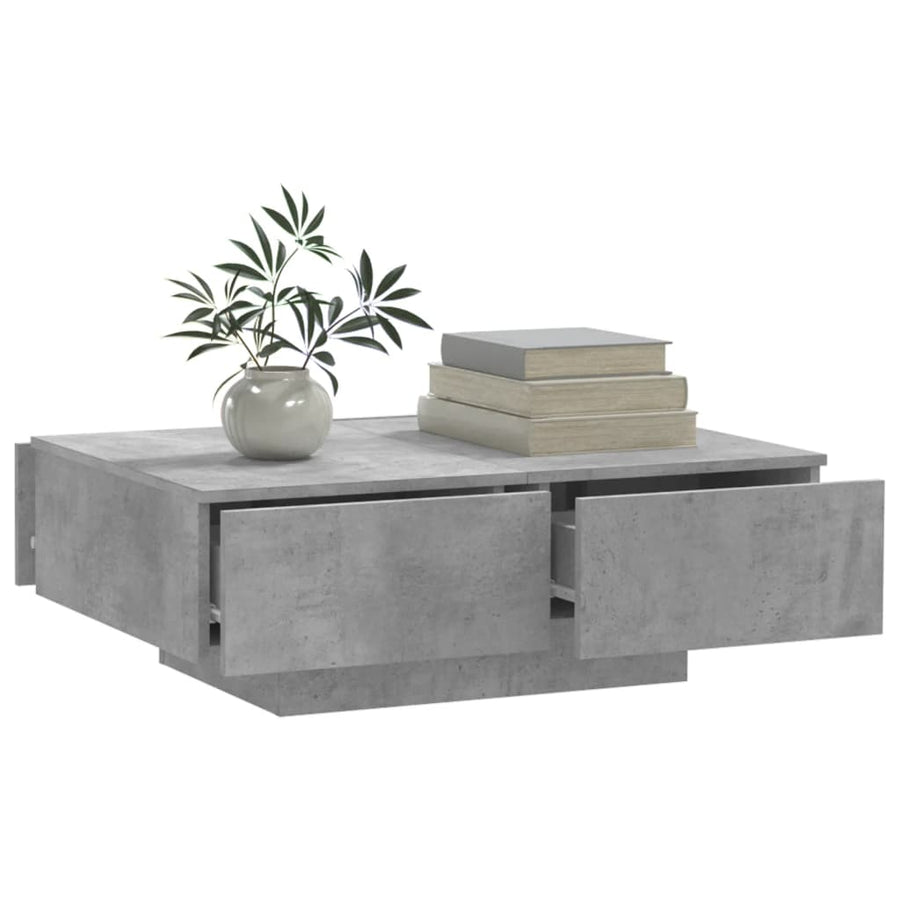 Salontafel 90x60x31 cm spaanplaat betongrijs Betongrijs