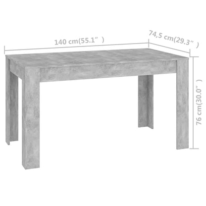 Eettafel 40X74,5X76 Cm Spaanplaat Betongrijs