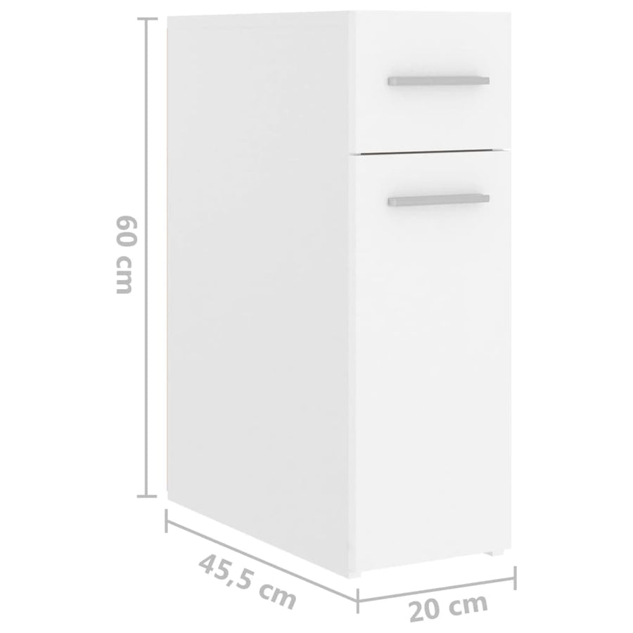 Apothekerskast 20X45,5X60 Cm Bewerkt Hout Wit