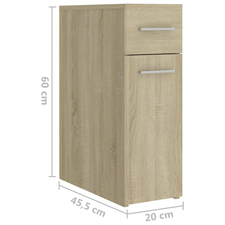 Apothekerskast 20X45,5X60 Cm Spaanplaat Kleurig Sonoma eiken
