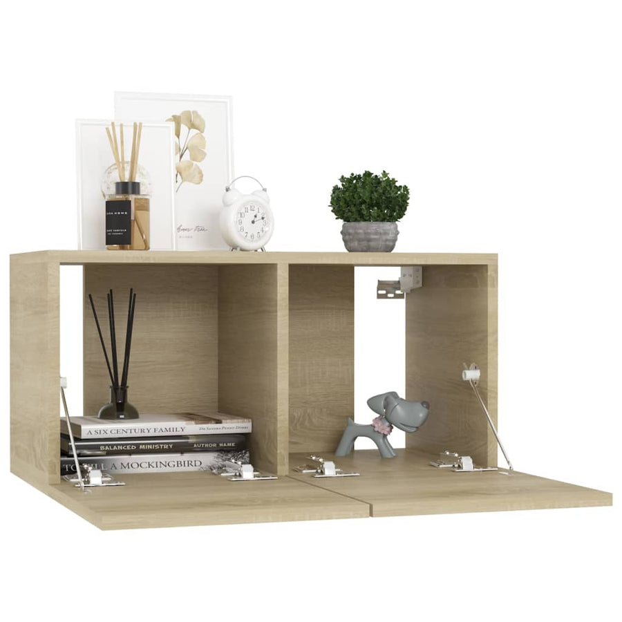 Tv-Hangmeubel 60X30X30 Cm Kleurig 1 Sonoma eiken