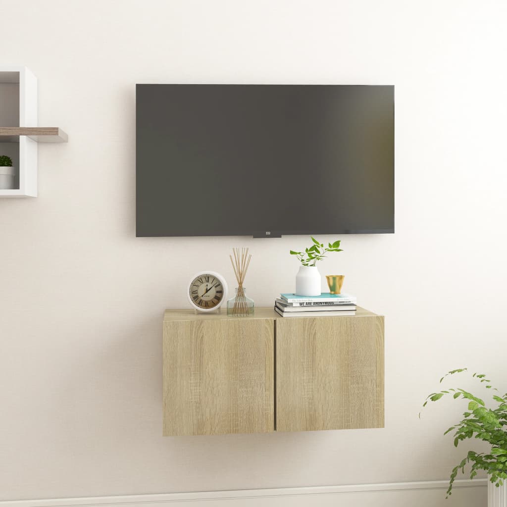 Tv-Hangmeubel 60X30X30 Cm Kleurig 1 Sonoma eiken