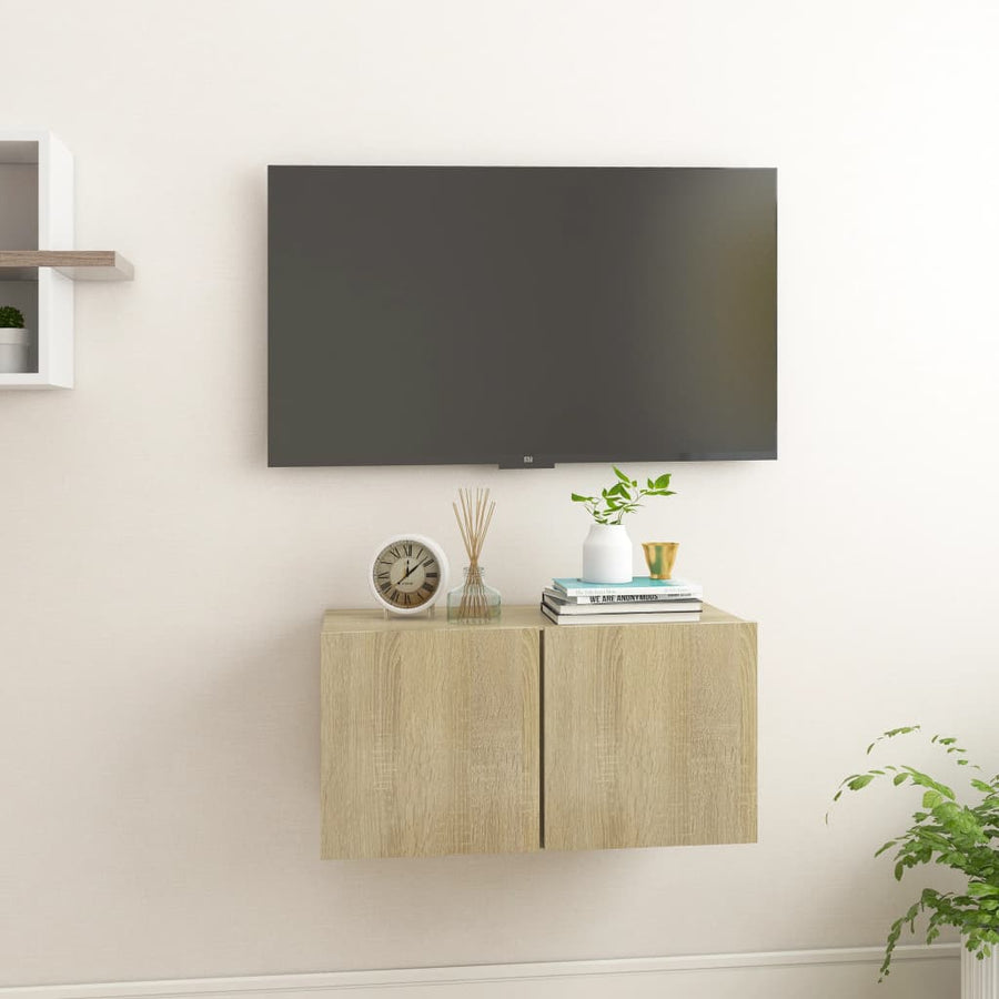 Tv-Hangmeubel 60X30X30 Cm Kleurig 1 Sonoma eiken