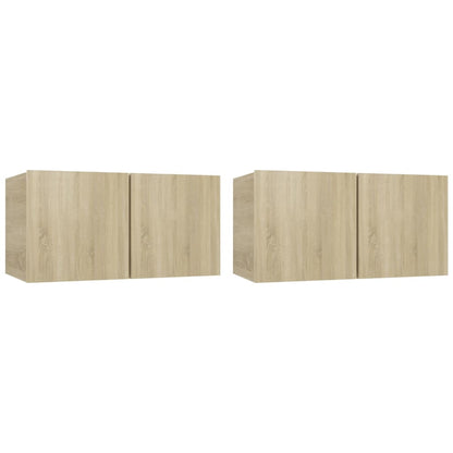 Tv-Hangmeubelen 60X30X30 Cm Kleurig 2 Sonoma eiken