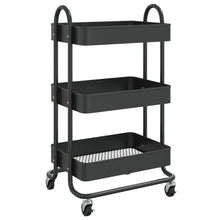 Trolley 3-Laags 43X34X79 Cm Staal Zwart