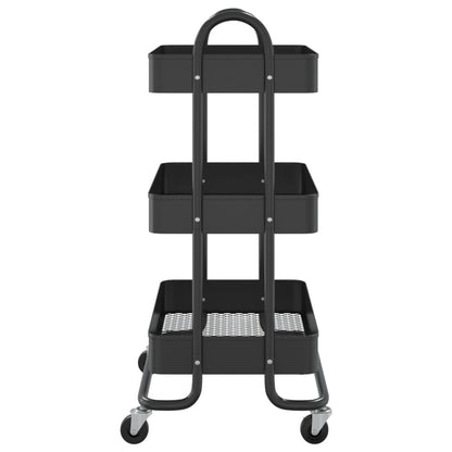 Trolley 3-Laags 43X34X79 Cm Staal Zwart