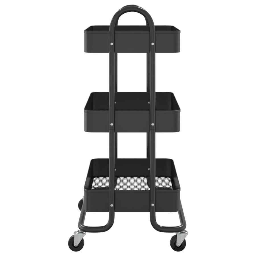 Trolley 3-Laags 43X34X79 Cm Staal Zwart