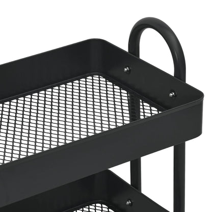 Trolley 3-Laags 43X34X79 Cm Staal Zwart