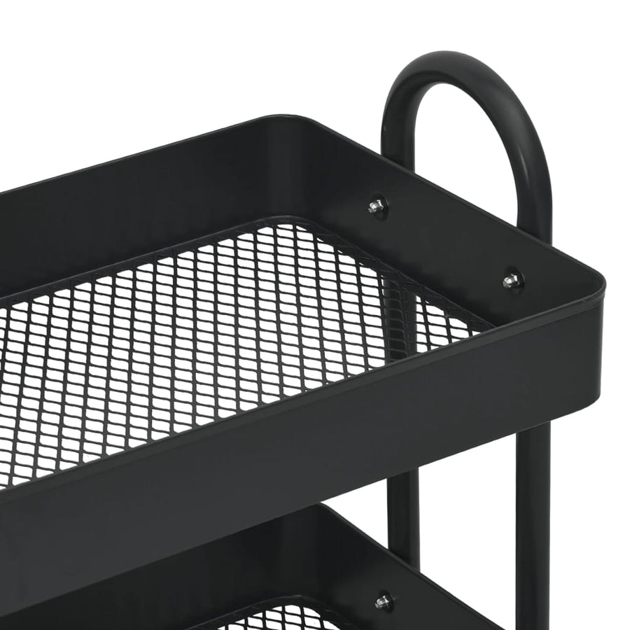 Trolley 3-Laags 43X34X79 Cm Staal Zwart