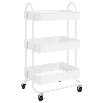 Trolley 3-Laags 43X34X79 Cm Staal Wit