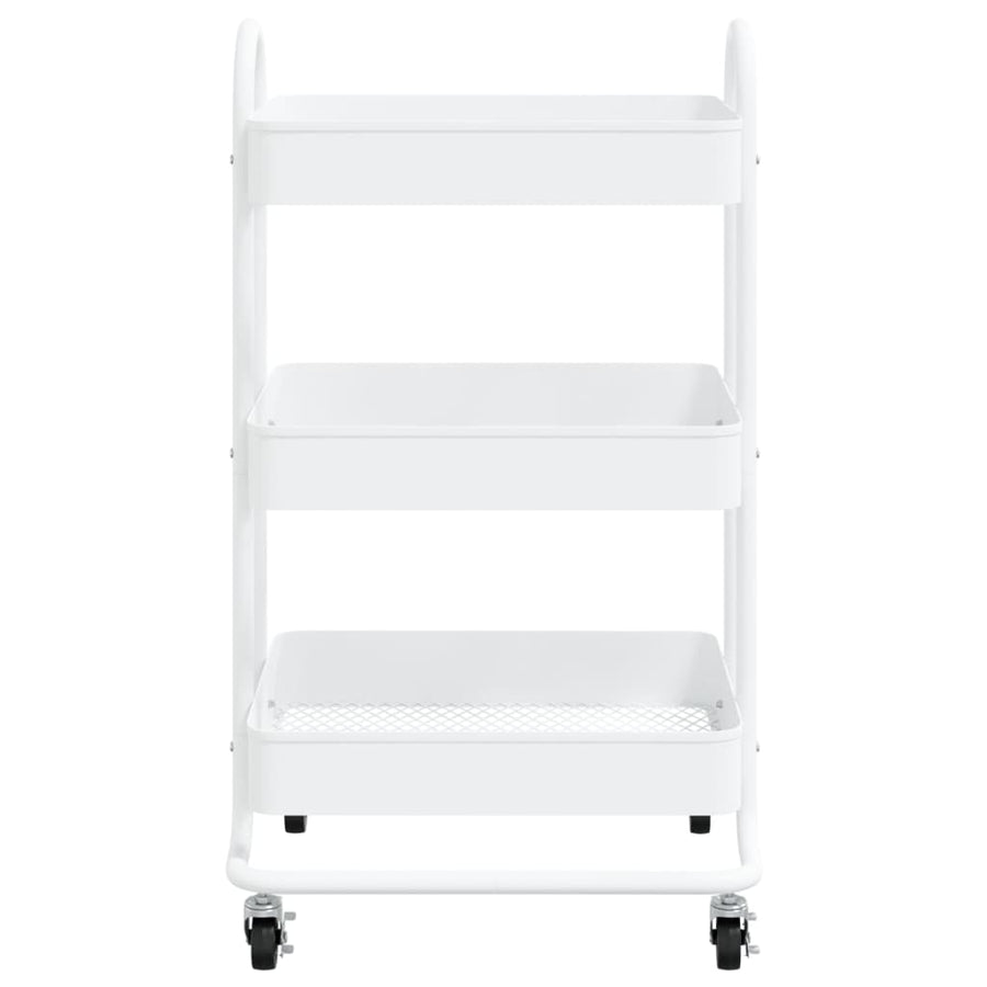 Trolley 3-Laags 43X34X79 Cm Staal Wit