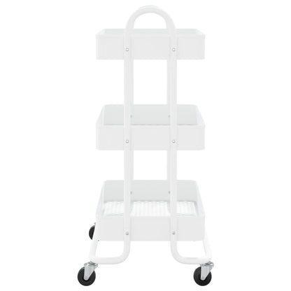 Trolley 3-Laags 43X34X79 Cm Staal Wit